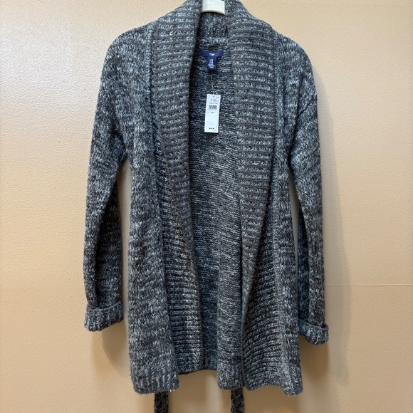 Gap Shawl Collar Tie Waist Black/White Cardigan Wrap Size XS NWT - Picture 2 of 9